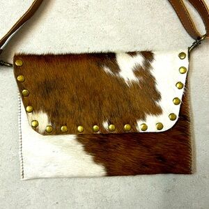 Cow leather clutch - crossbody